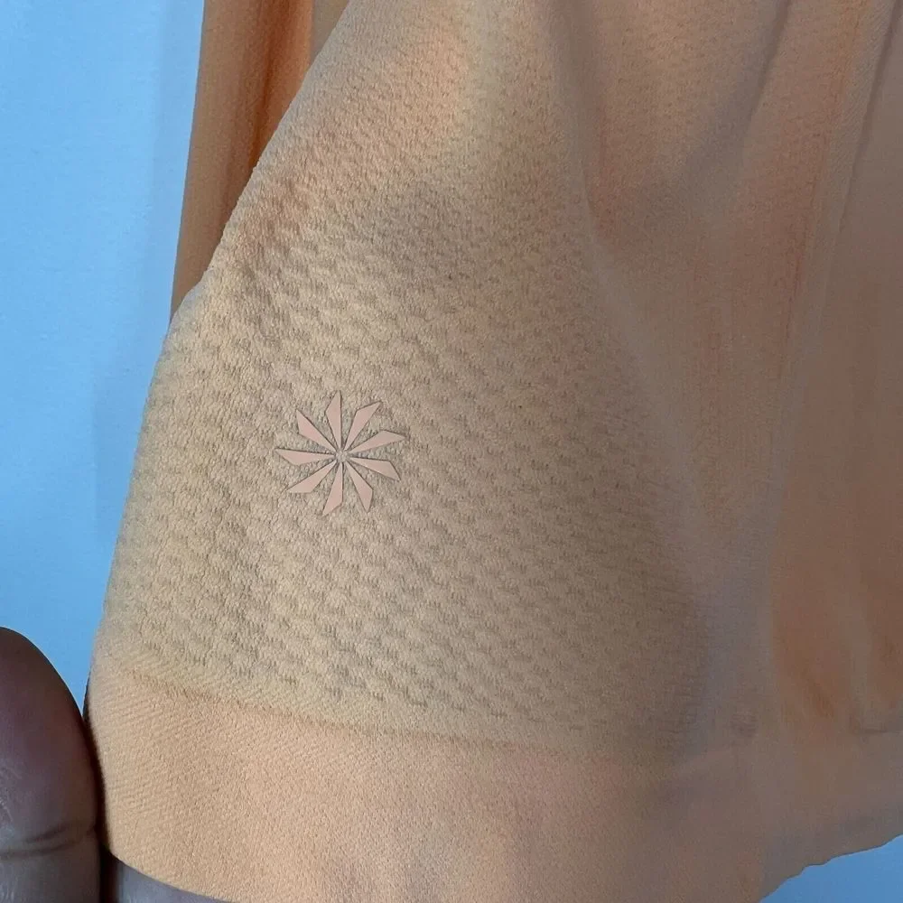 Athleta Girl Power Up Top Seamless Long Sleeve Girls XL Orange‎ Stretch Comfy